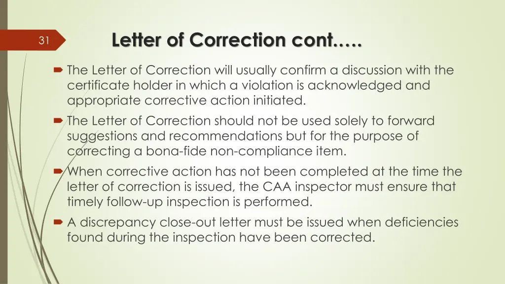 letter of correction cont