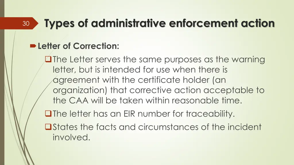 types of administrative enforcement action 1