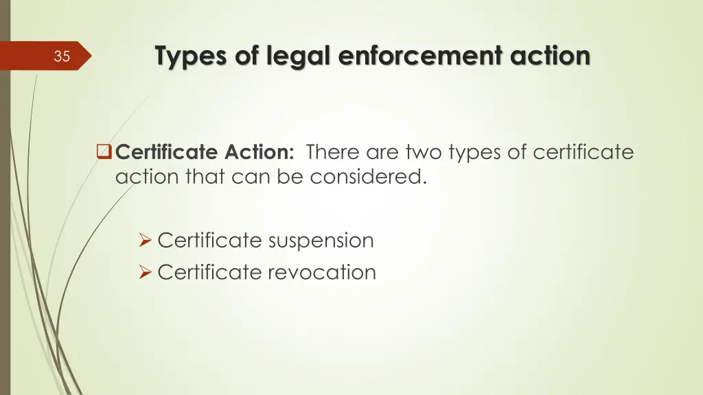 types of legal enforcement action 1