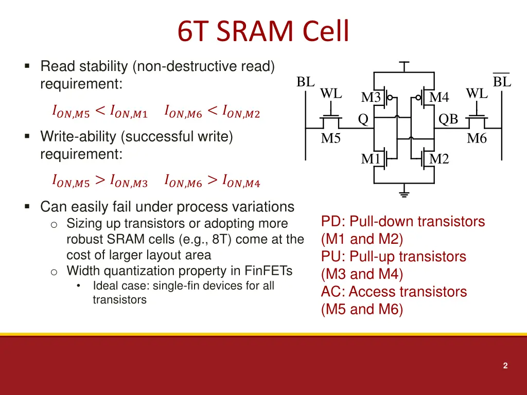 6t sram cell