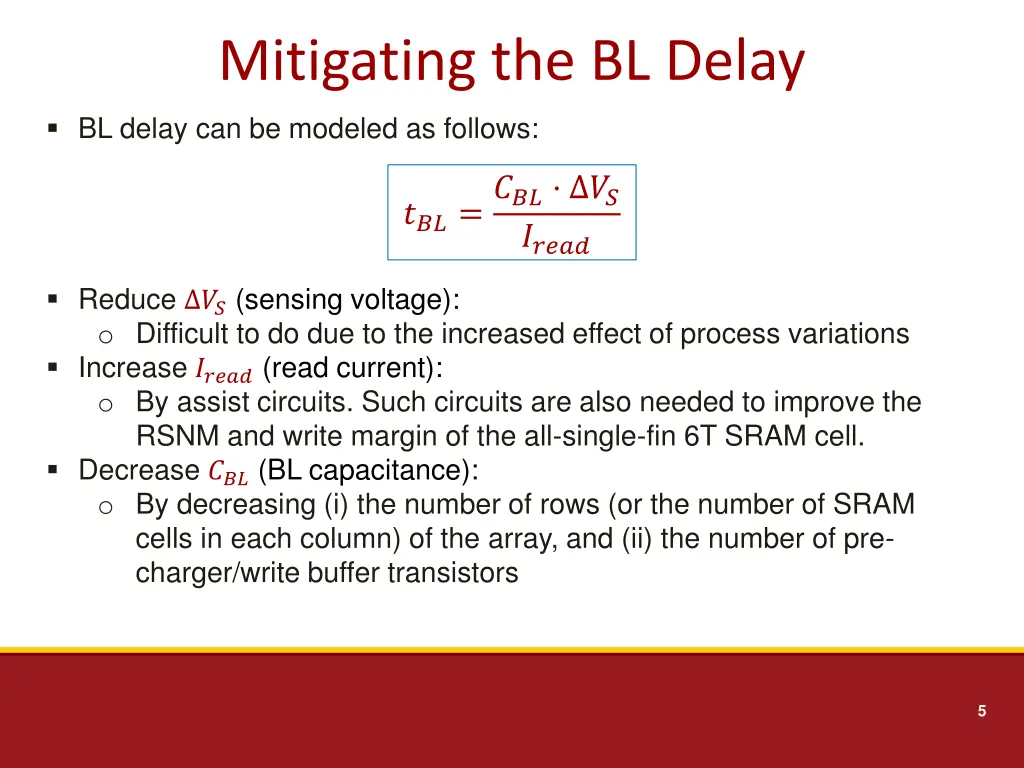 mitigating the bl delay