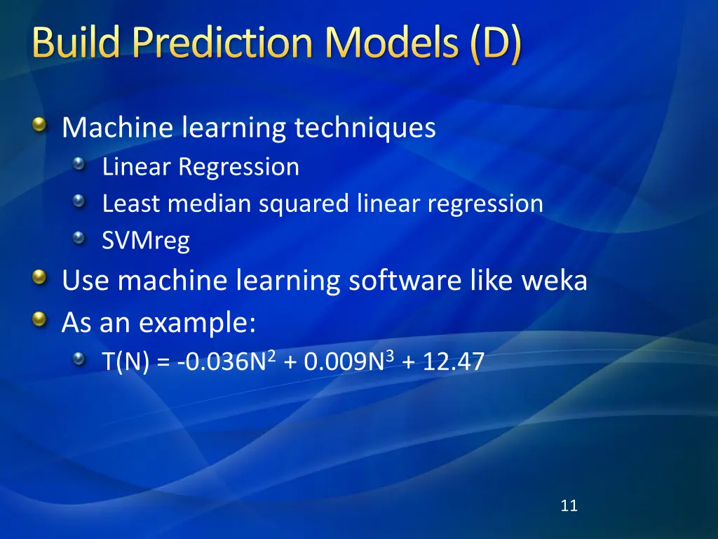 build prediction models d