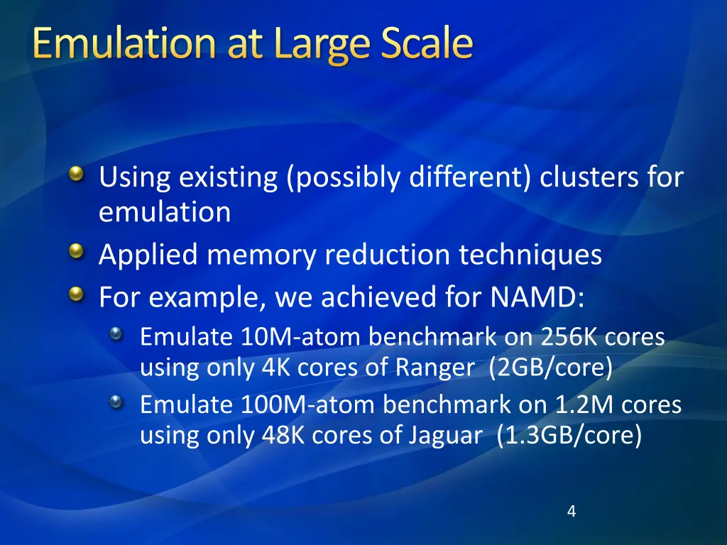 emulation at large scale
