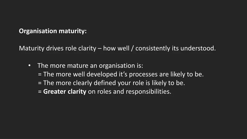 organisation maturity