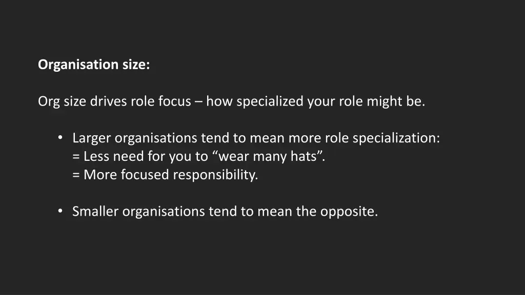organisation size