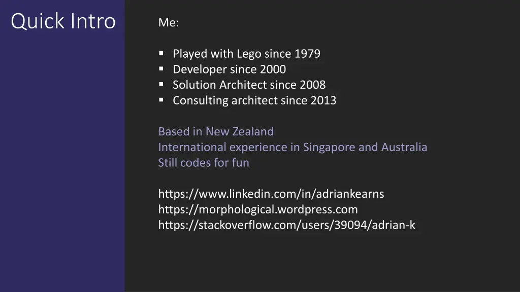 quick intro