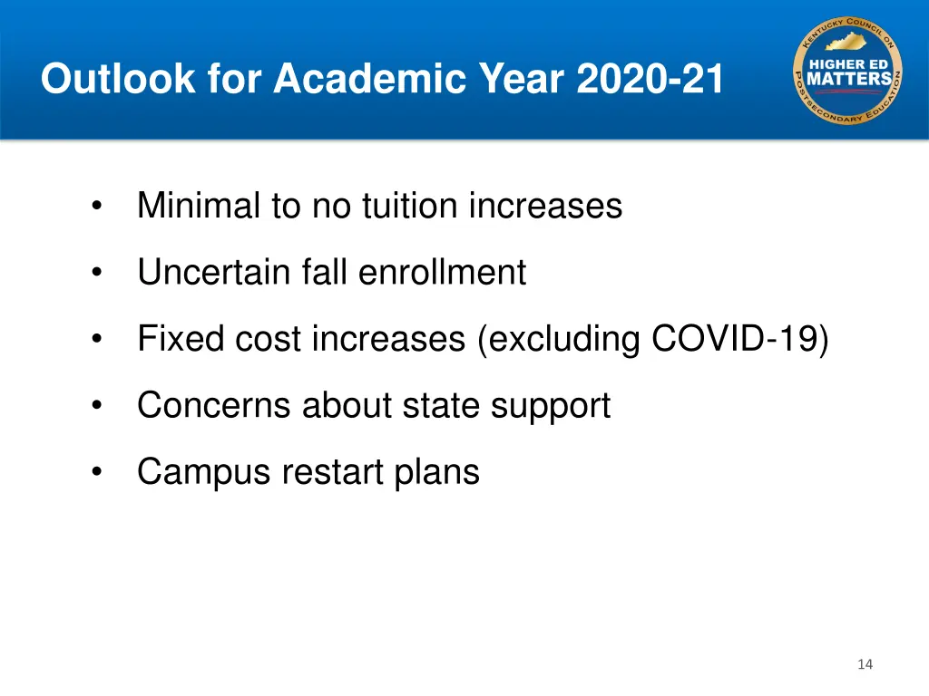 outlook for academic year 2020 21