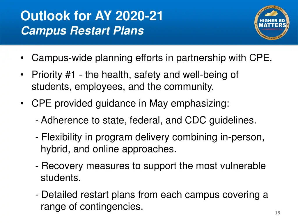 outlook for ay 2020 21 campus restart plans