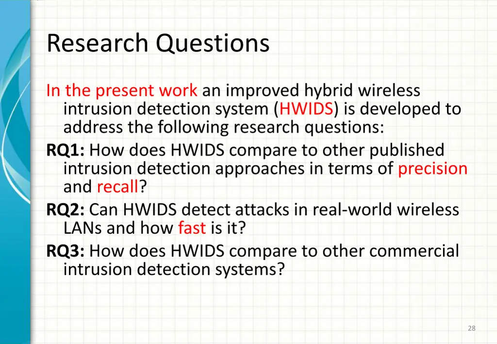 research questions