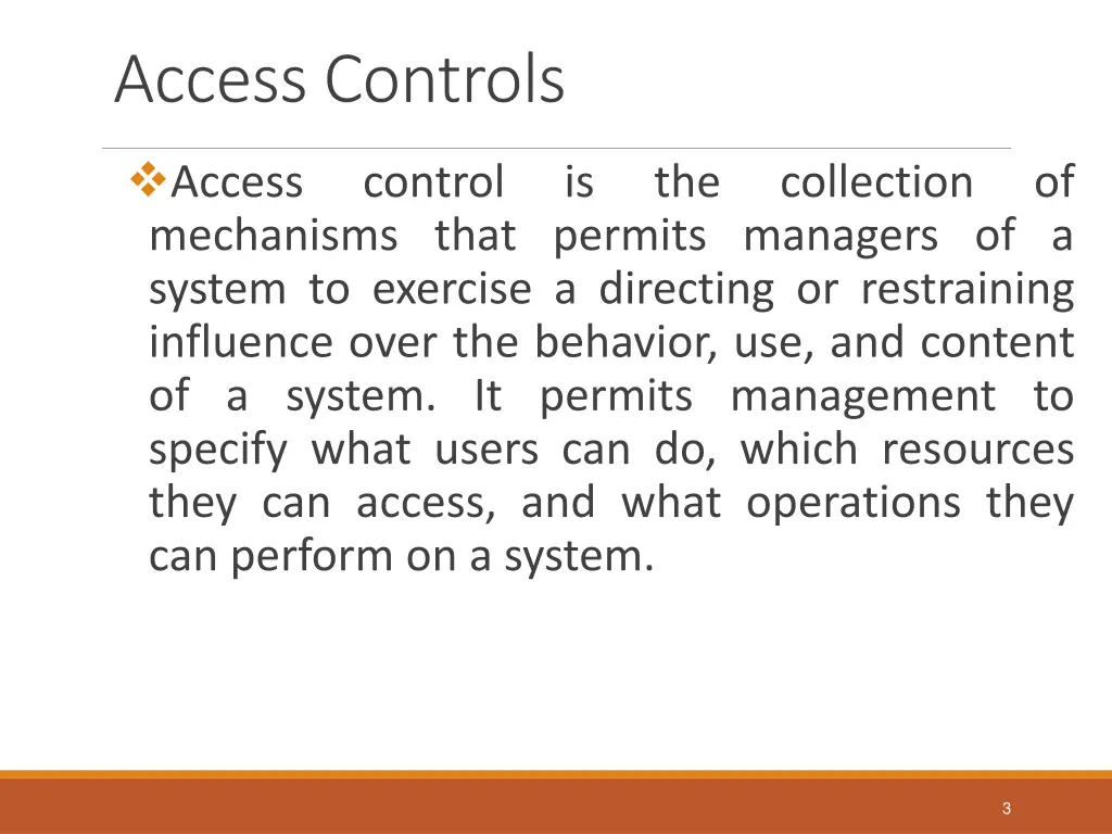 access controls