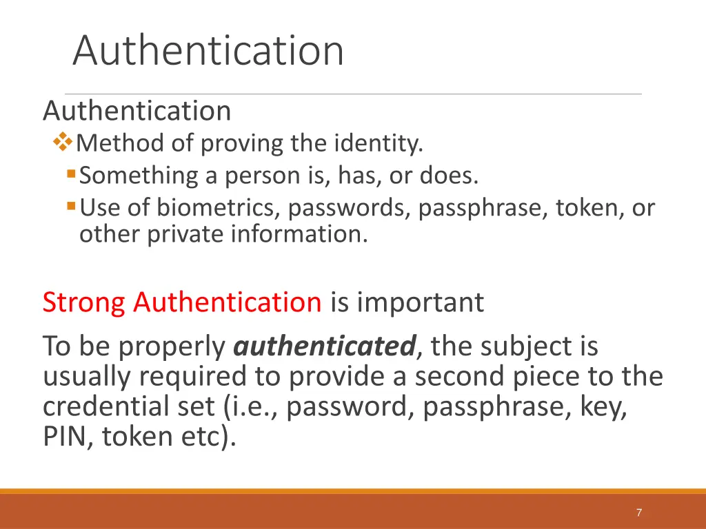 authentication