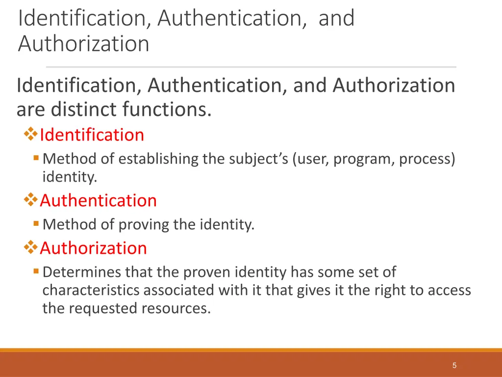 identification authentication and authorization