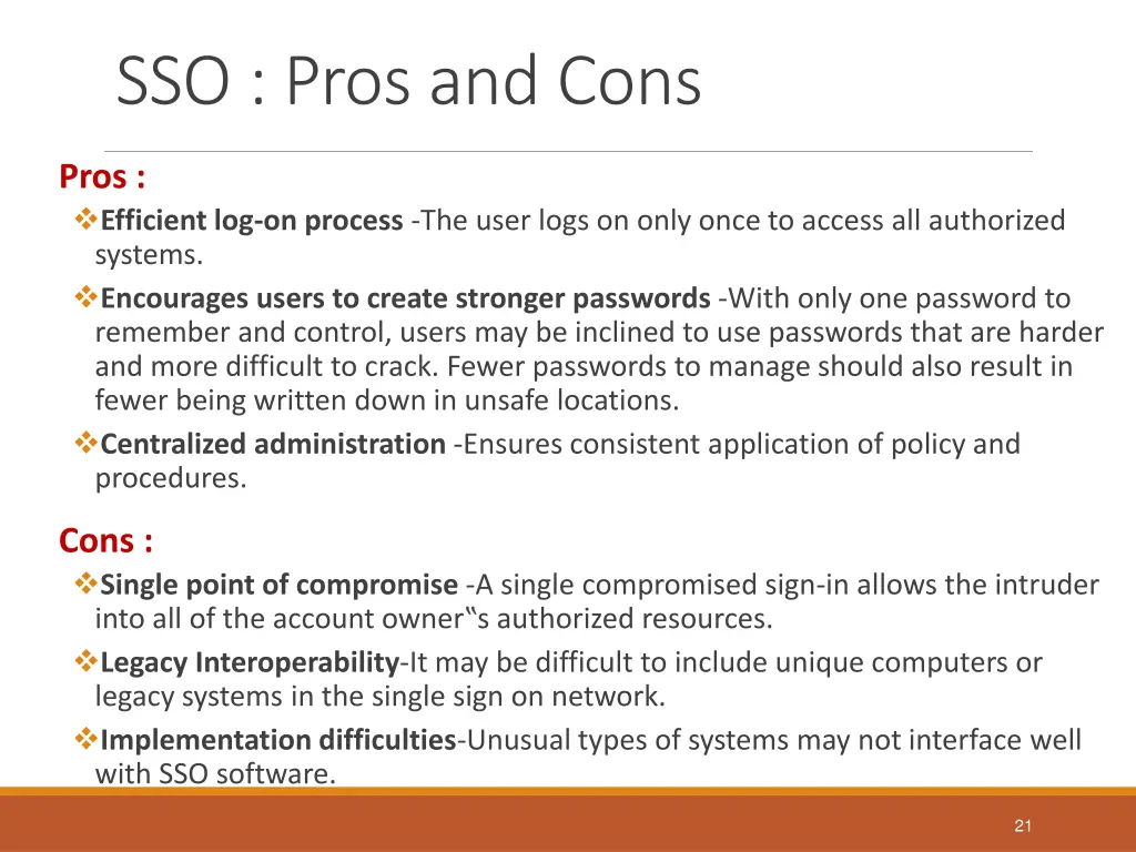 sso pros and cons