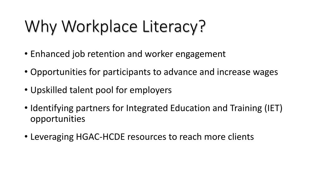 why workplace literacy
