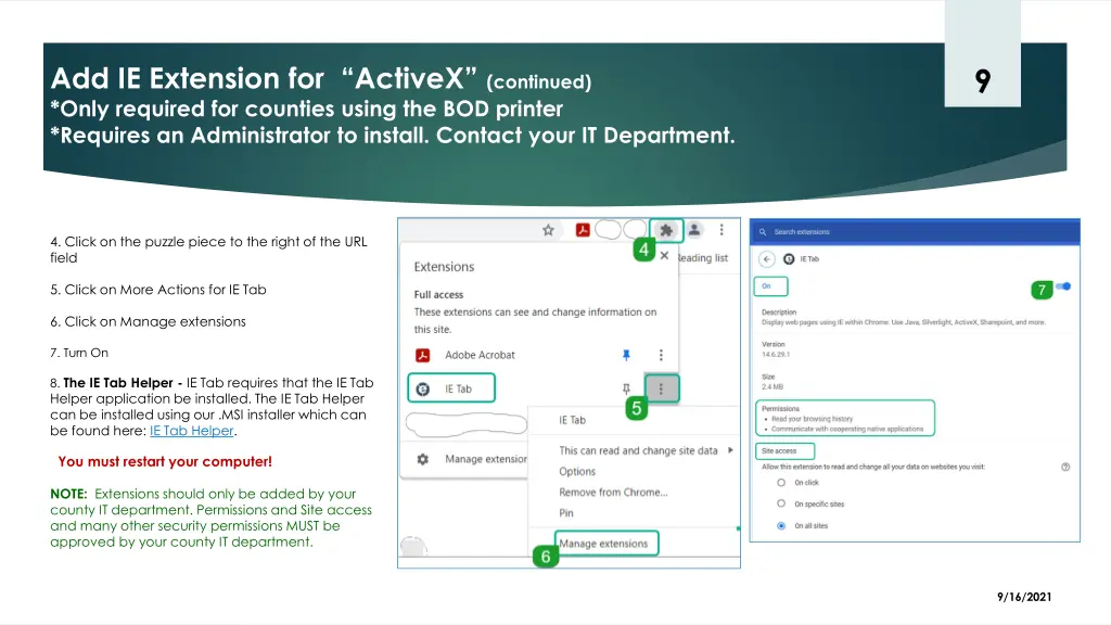 add ie extension for activex continued only