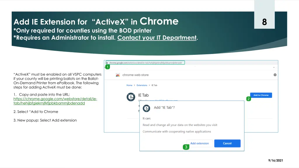 add ie extension for activex in chrome only