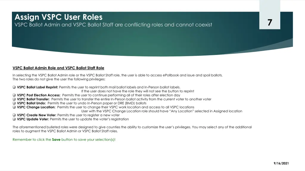 assign vspc user roles vspc ballot admin and vspc