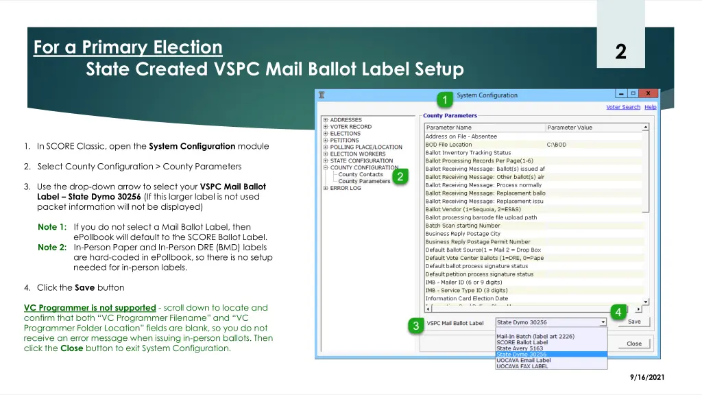 for a primary election state created vspc mail