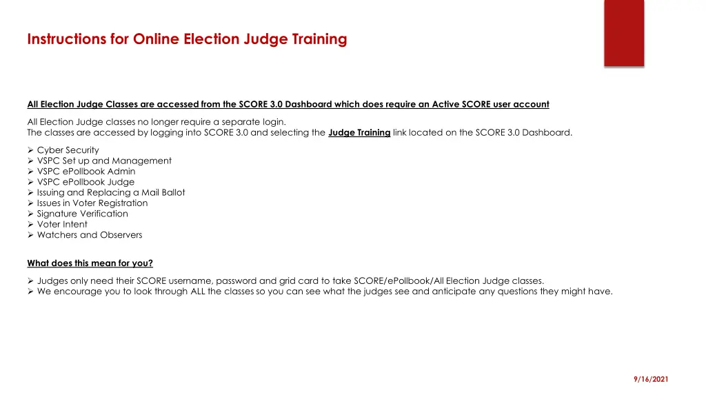 instructions for online election judge training