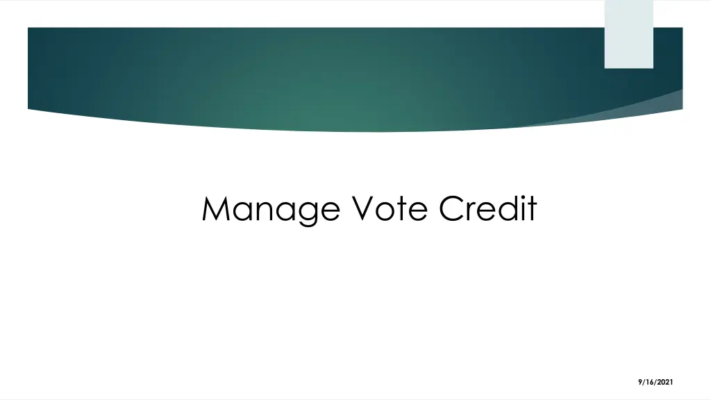 manage vote credit