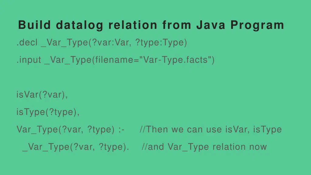build datalog relation from java program 1