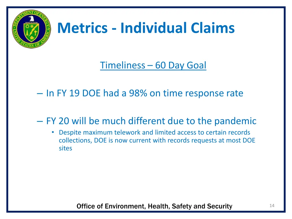metrics individual claims 2