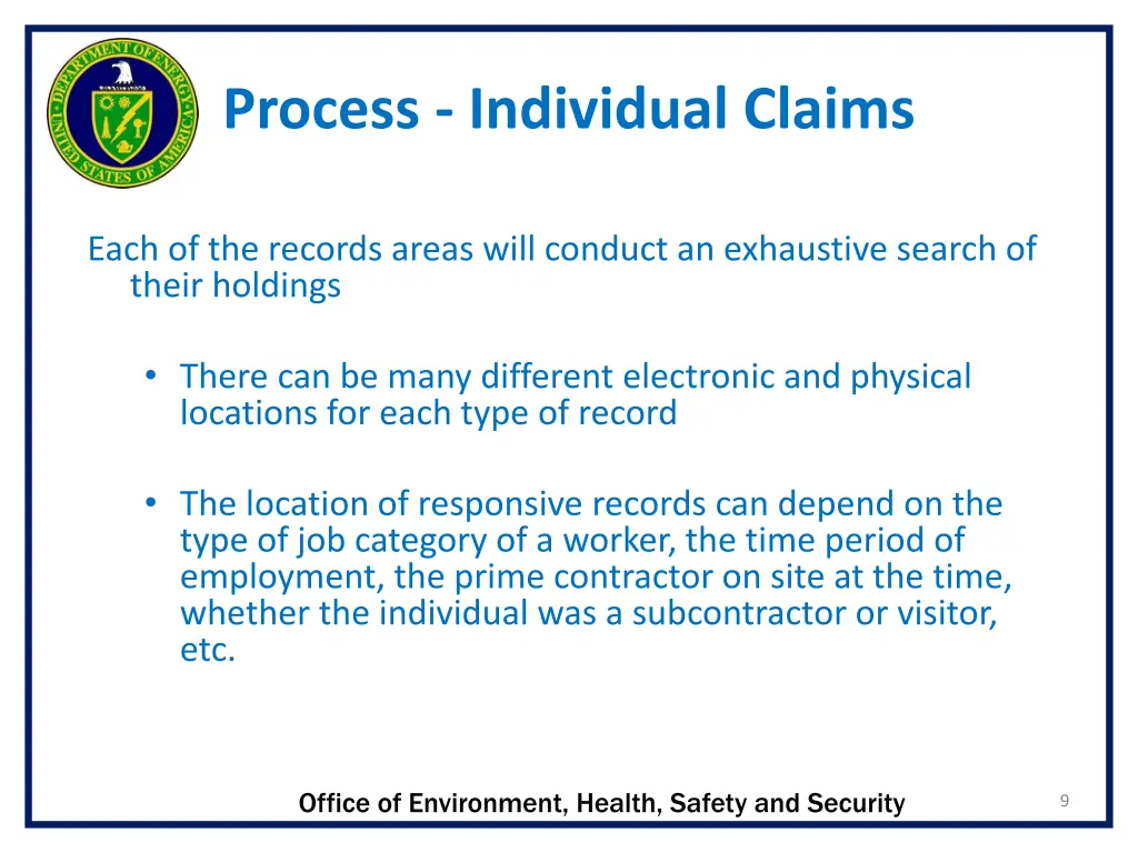 process individual claims 2