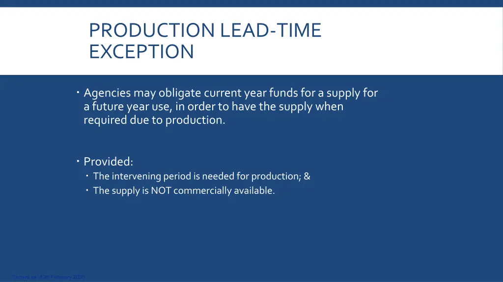 production lead time exception