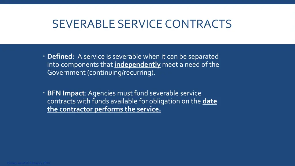 severable service contracts
