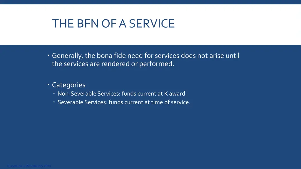 the bfn of a service