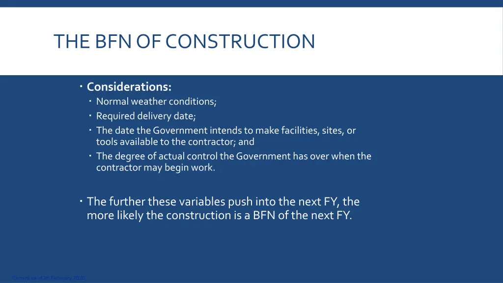 the bfn of construction 1