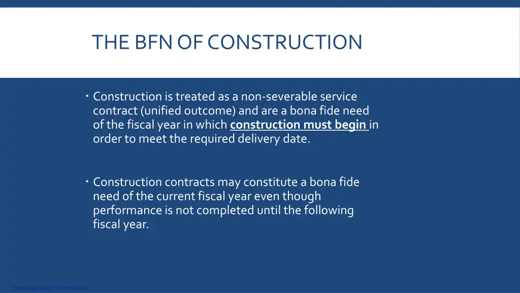 the bfn of construction