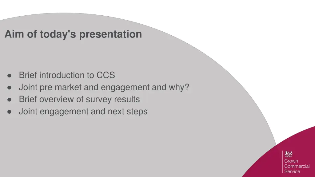 aim of today s presentation