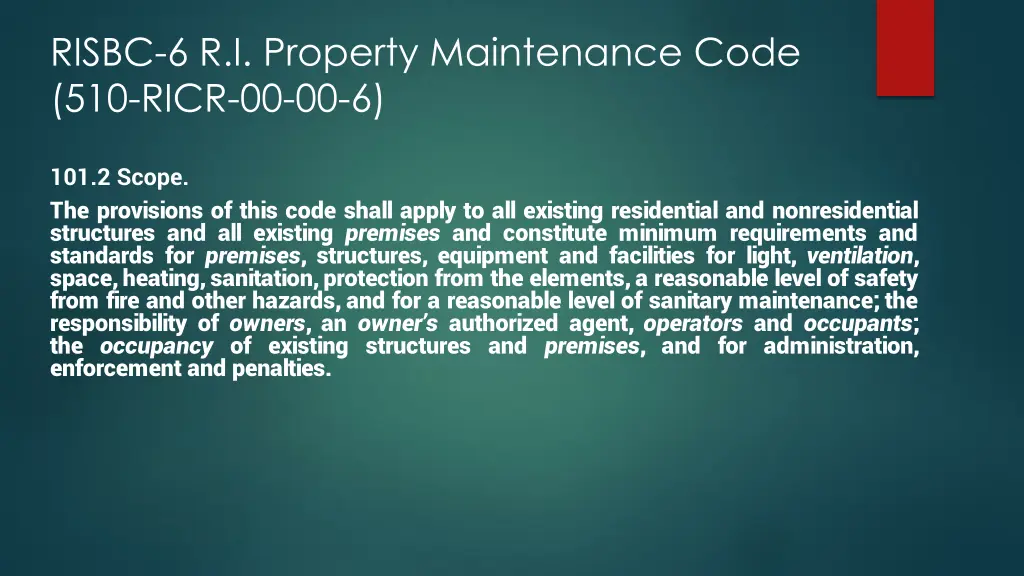 risbc 6 r i property maintenance code 510 ricr