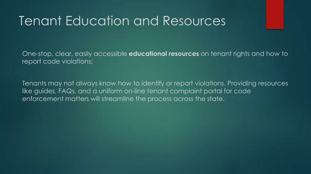 tenant education and resources