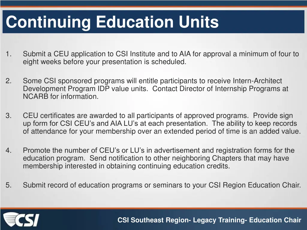 continuing education units 1