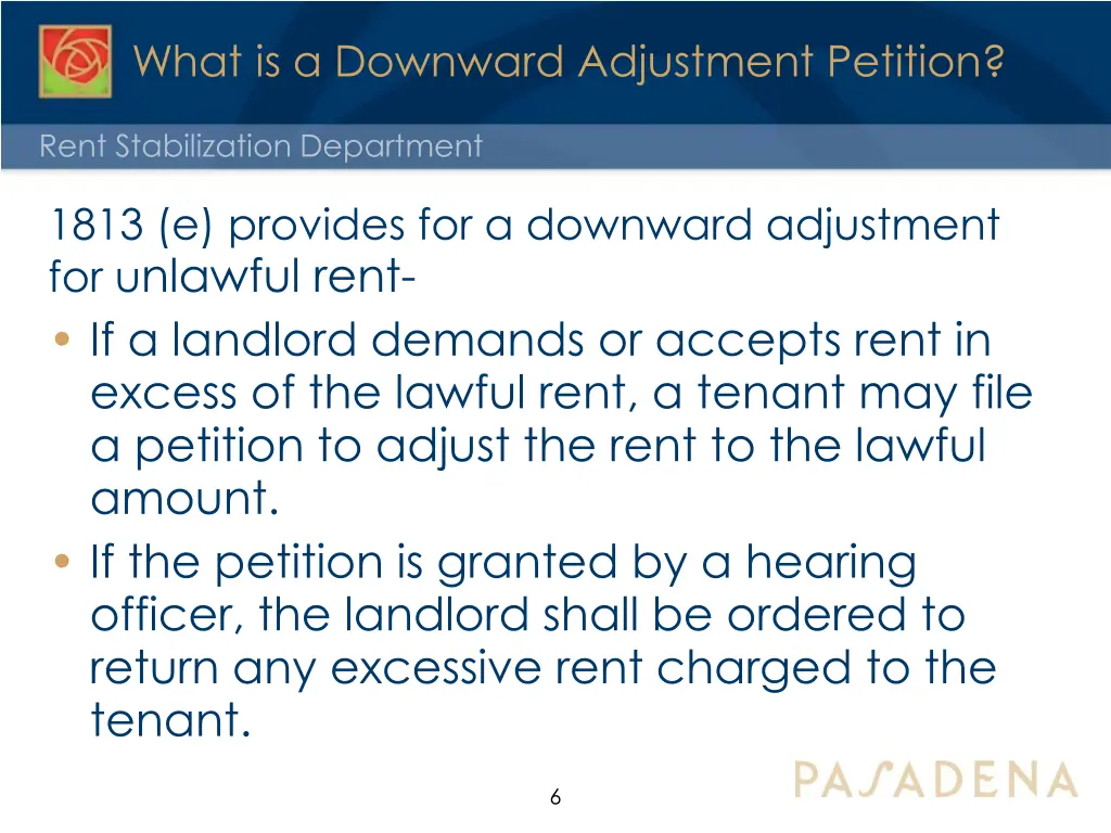 what is a downward adjustment petition 2