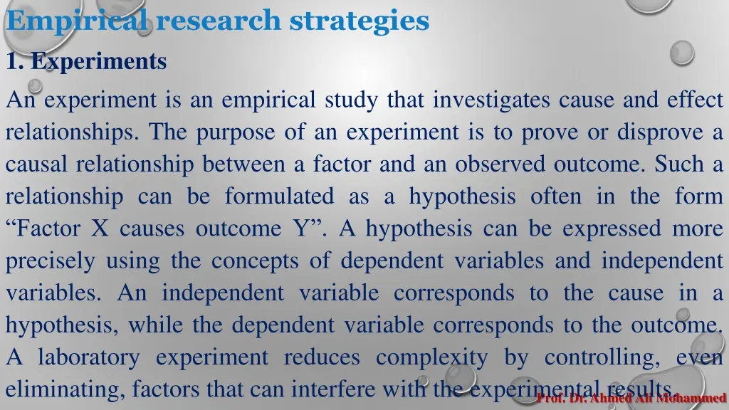 empirical research strategies 1 experiments