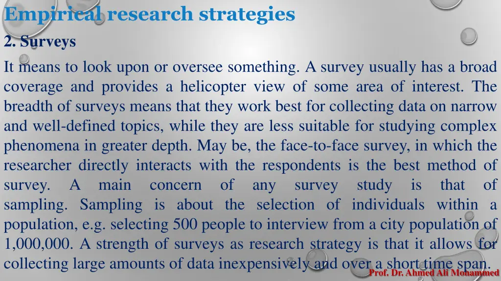 empirical research strategies 2 surveys it means