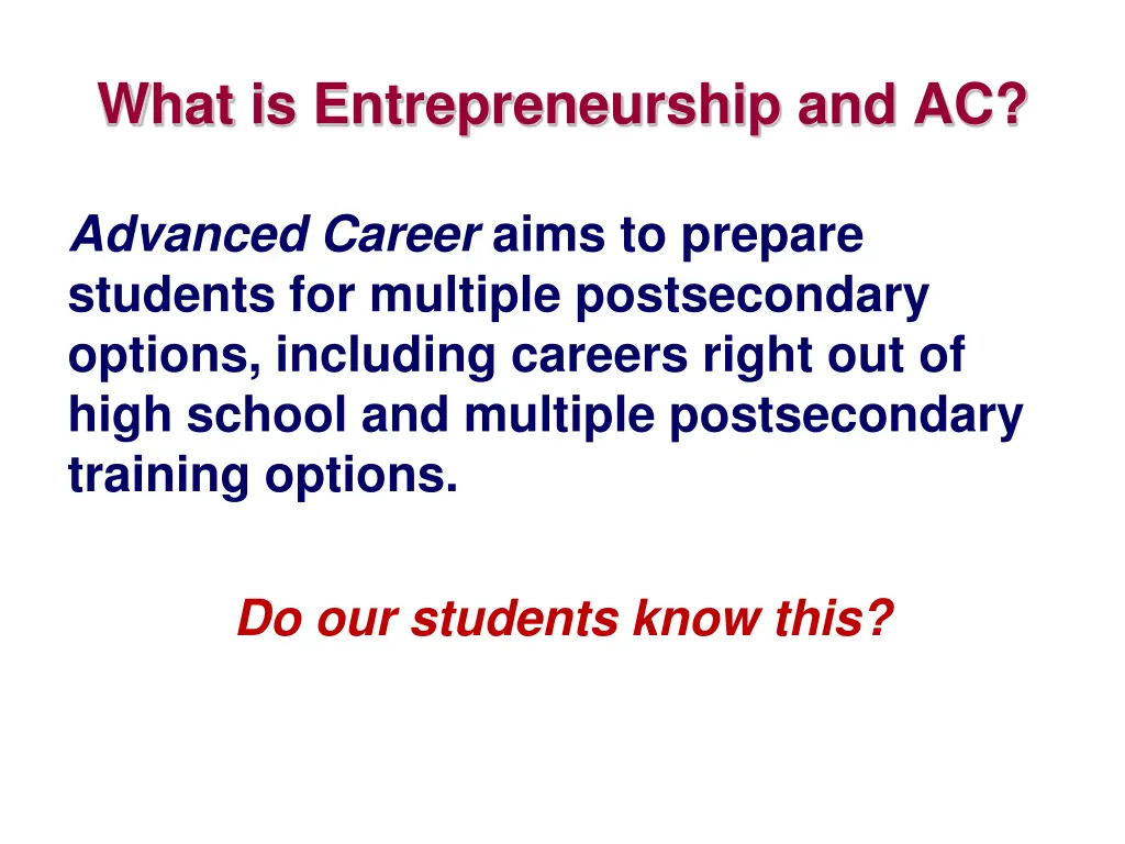 what is entrepreneurship and ac