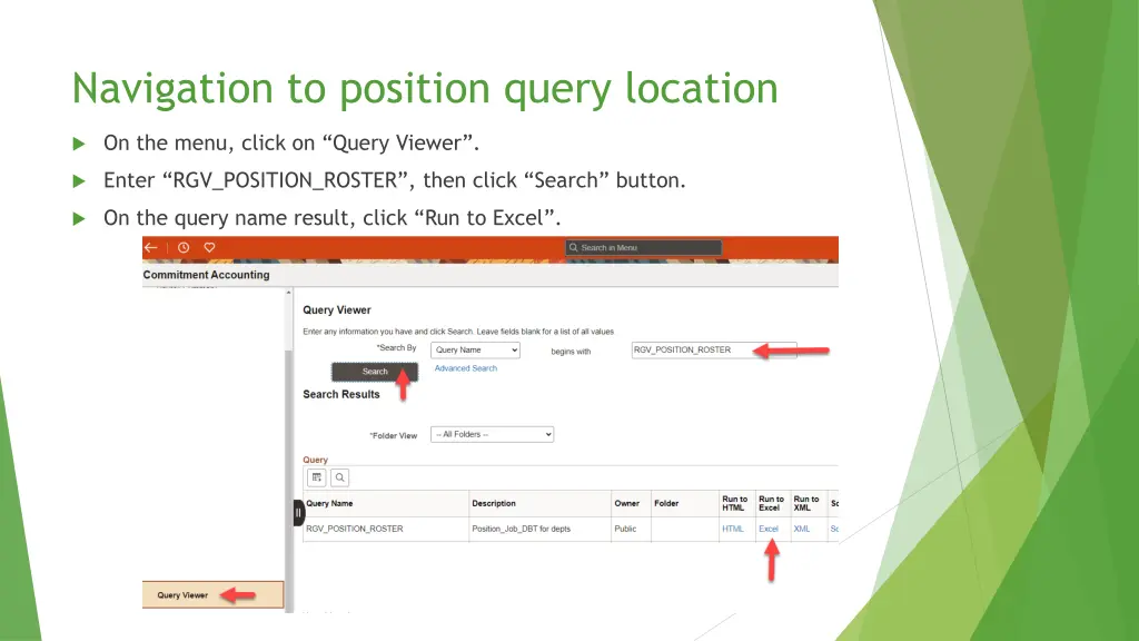 navigation to position query location 1