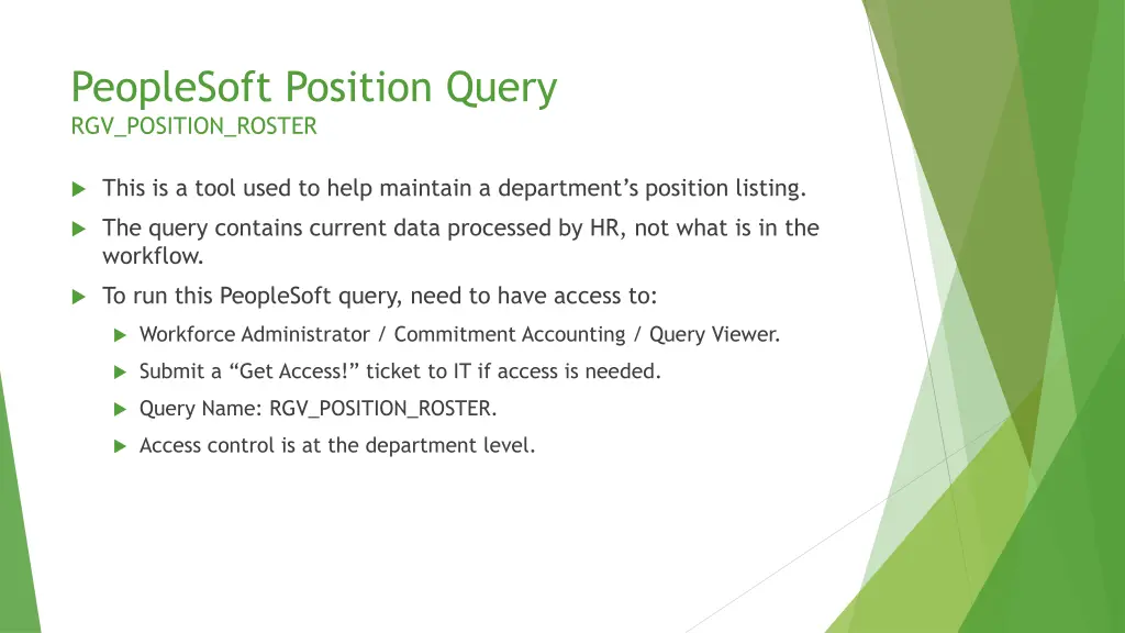 peoplesoft position query rgv position roster