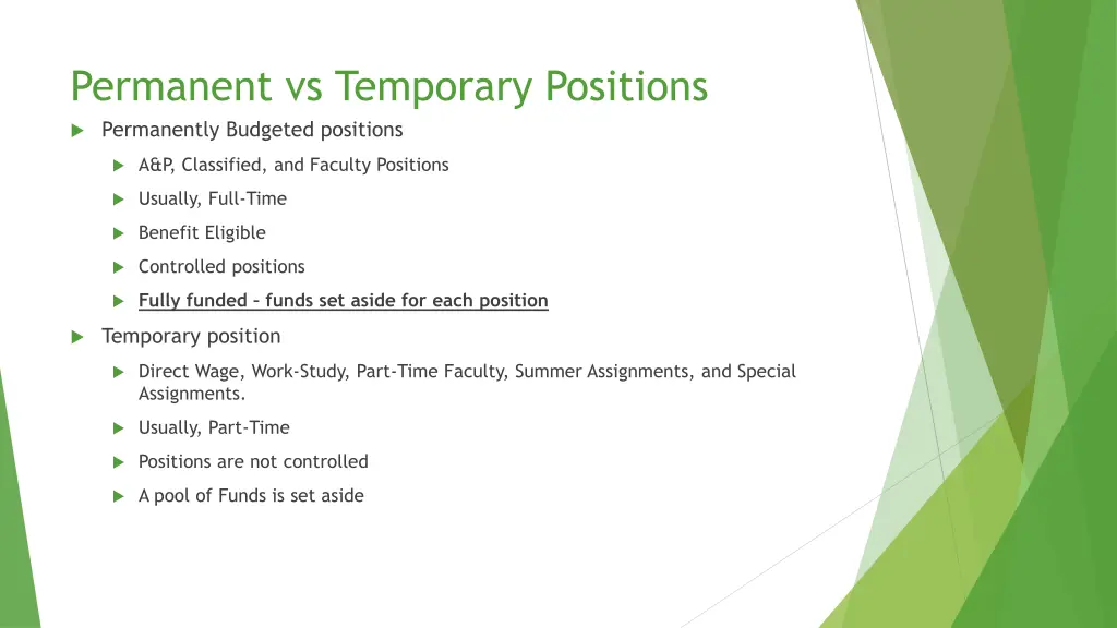 permanent vs temporary positions permanently