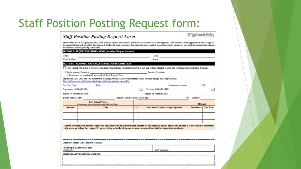 staff position posting request form