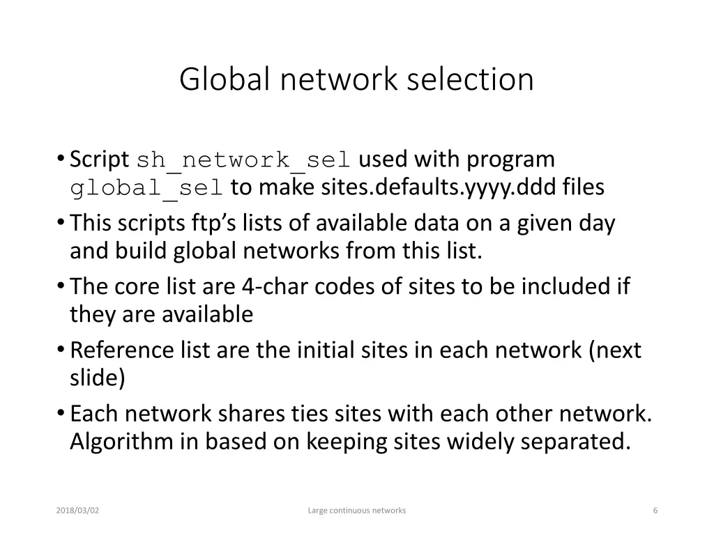 global network selection