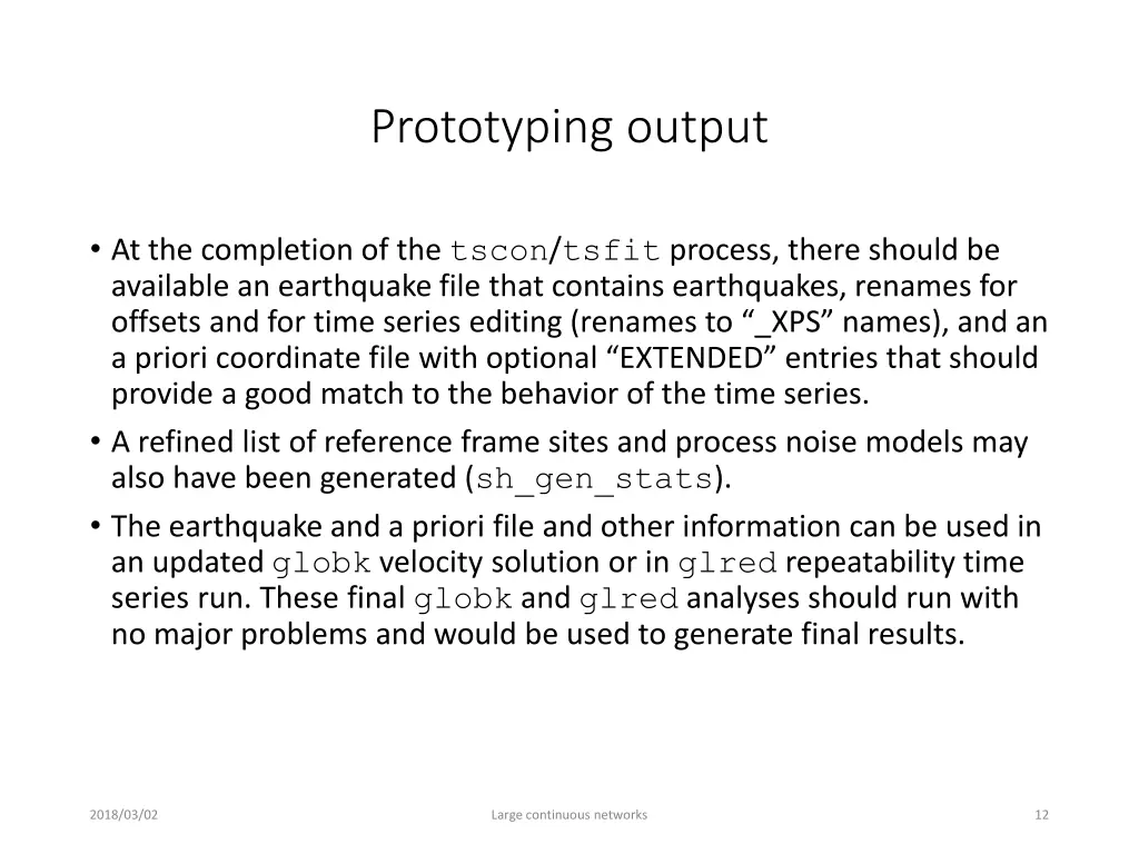 prototyping output