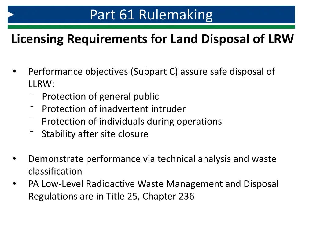 part 61 rulemaking