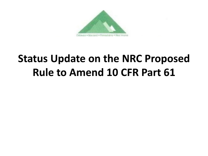 status update on the nrc proposed rule to amend