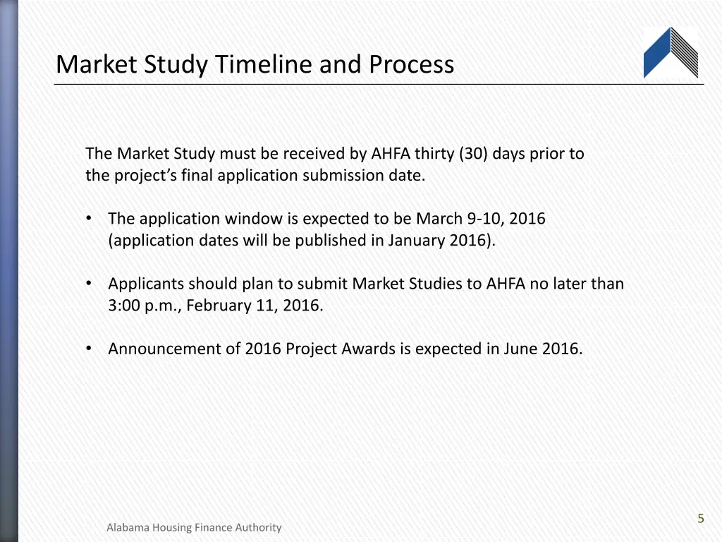 market study timeline and process