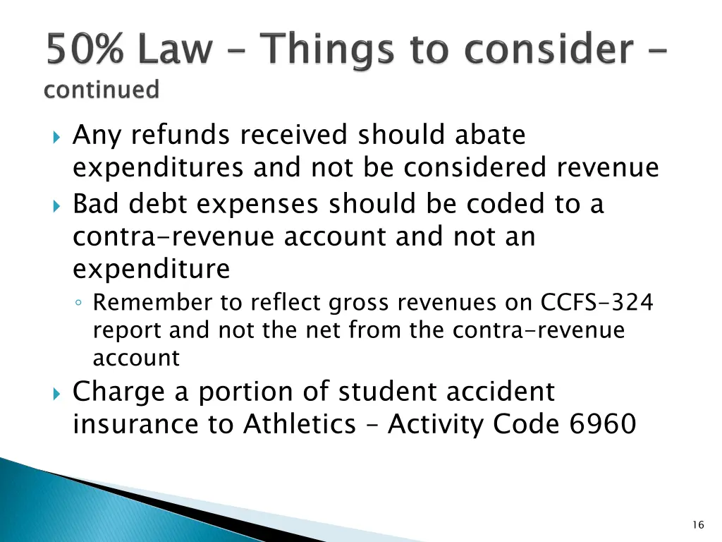 any refunds received should abate expenditures